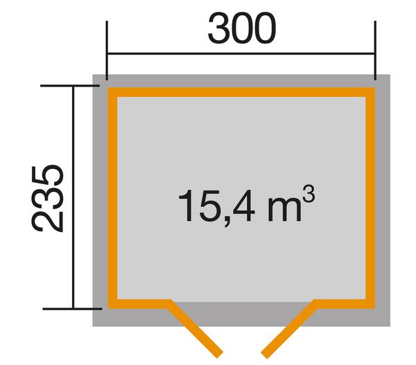 Weka Gartenhaus 122 Gr. 4, ca. B380/H253/T274
