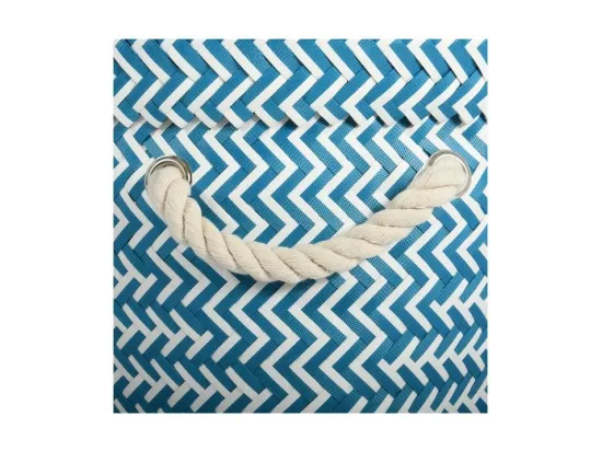 Panier de rangement avec poignées 32x27cm Bleu & Blanc MSV