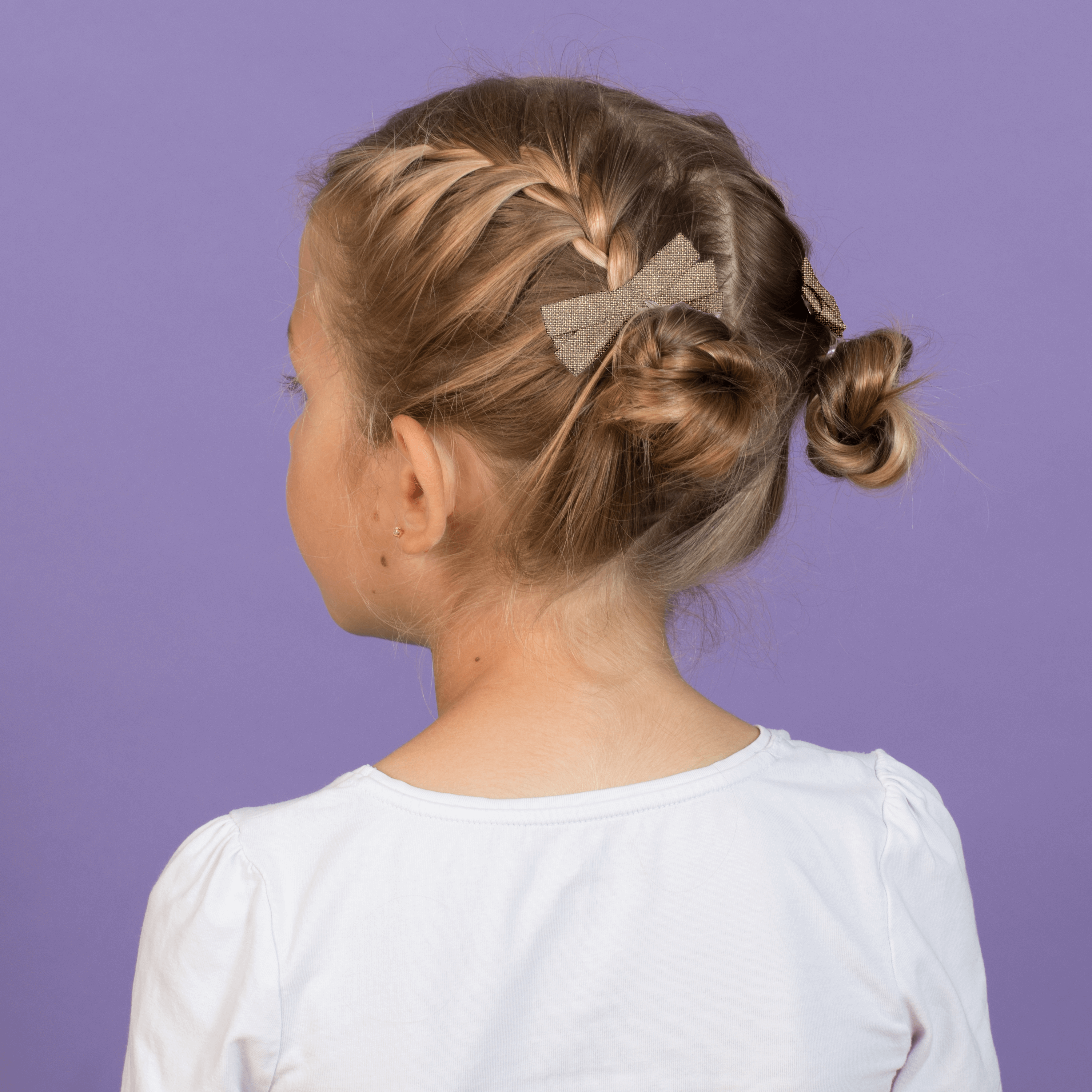 Barrette Noeud Ruban Lin Cuivré