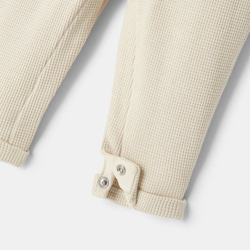 Salopette en coton nid d'abeille avec t-shirt intégré beige naissance Absorba Beige