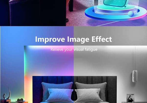 Smarte USB LED Strip Lights Music Sync APP-kontroll  3 m