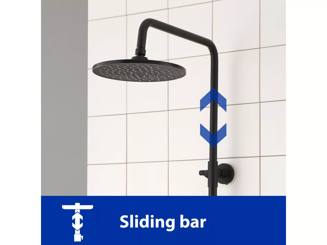 Cecipa max Noir Colonne de Douche Thermostatique avec Mitigeur Ensemble de Douche Hauteur Réglable Système Mitigeur Thermostatique Douche,EU Modèle