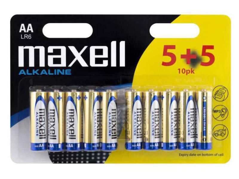 Maxell Europe LTD. Batterie Alkaline AA , 10 Stück Typ LR6 / AA / Mignon, 10 Stück