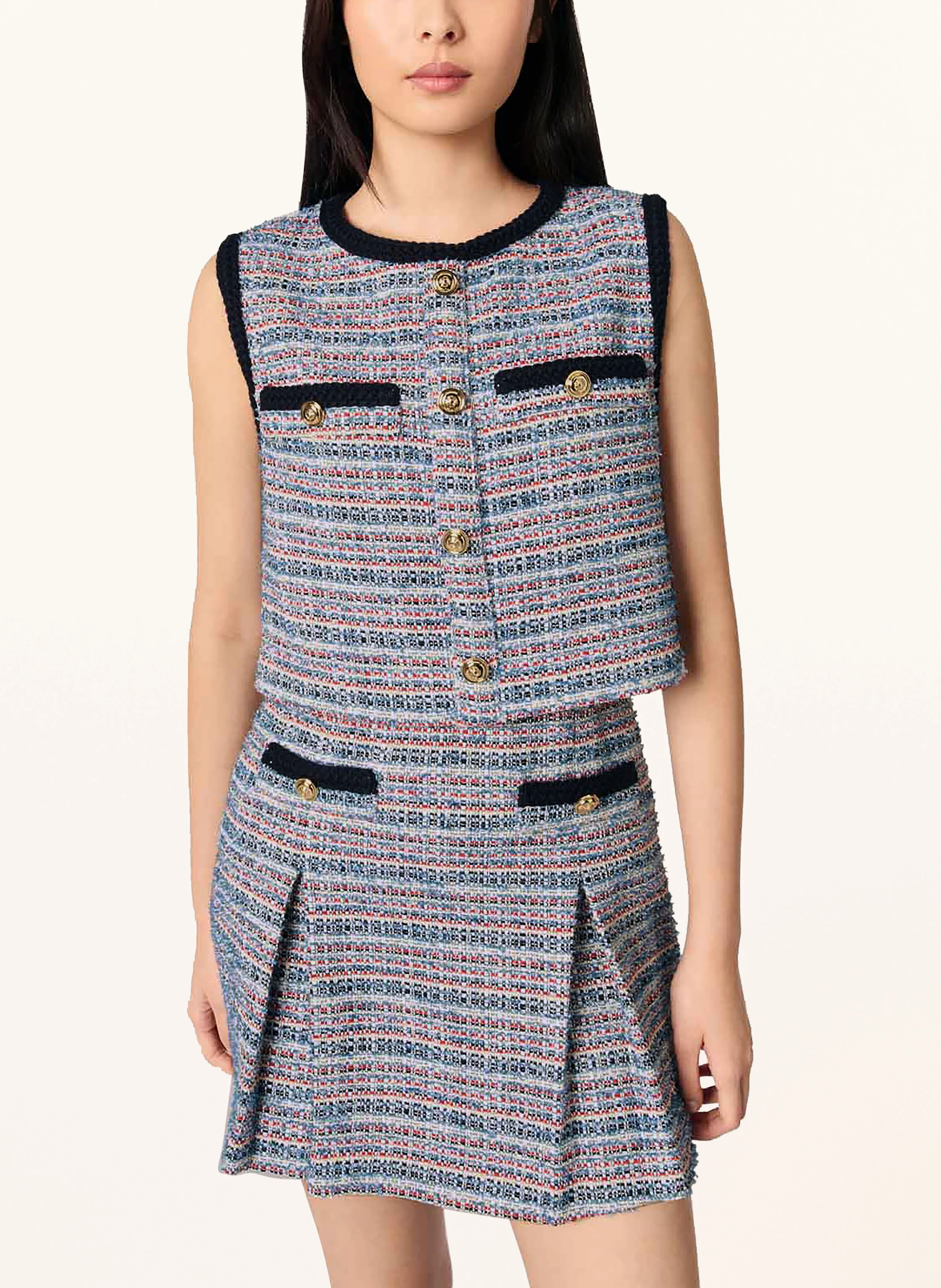 maje 2-in-1-Kleid aus Tweed mit Glitzergarn