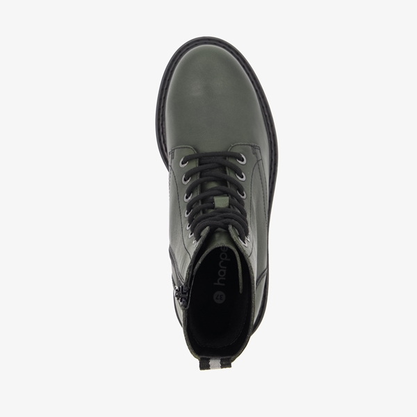 Harper leren dames veterboots groen