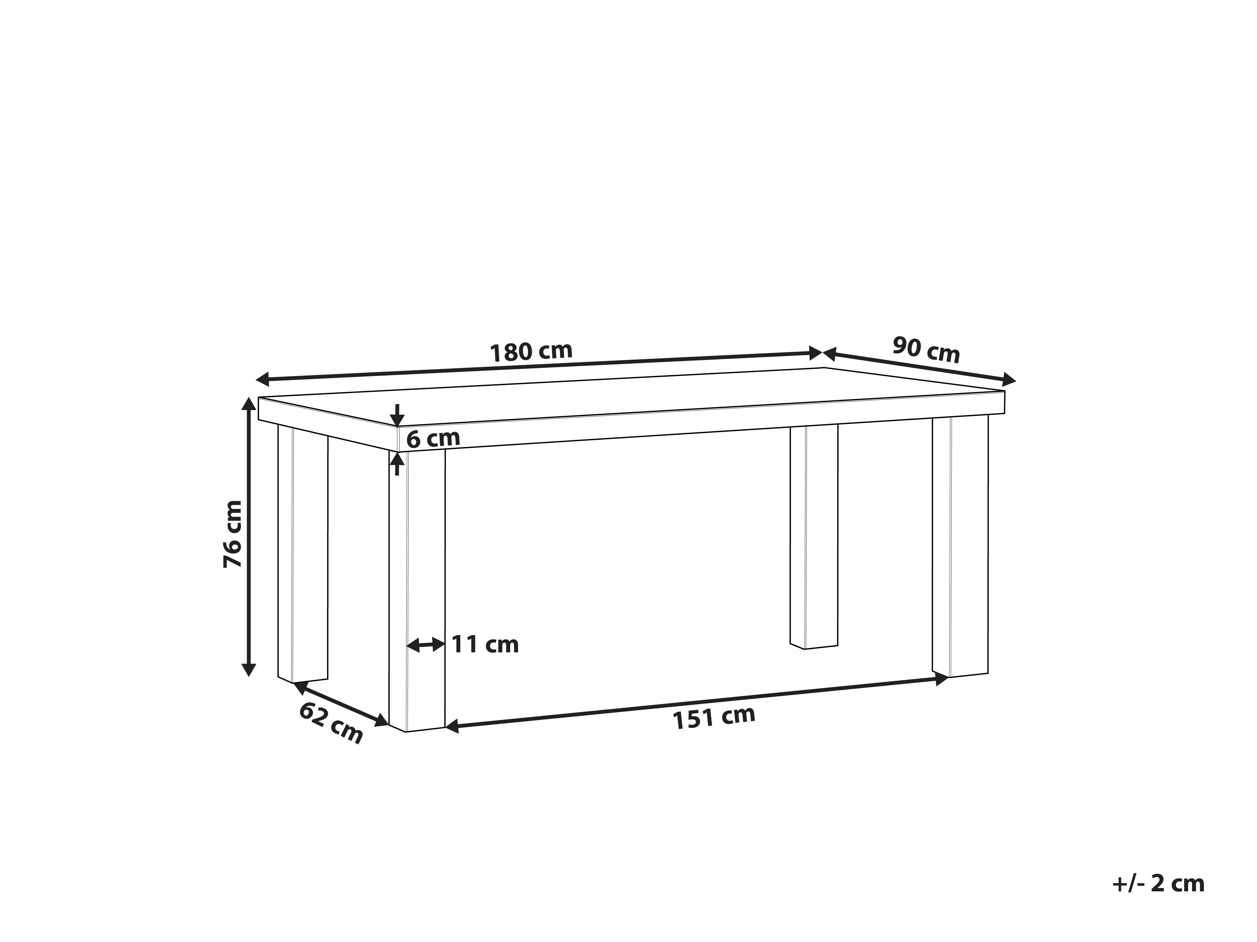 Tuin eettafel TARANTO 180 cm 90 cm Beton Grijs