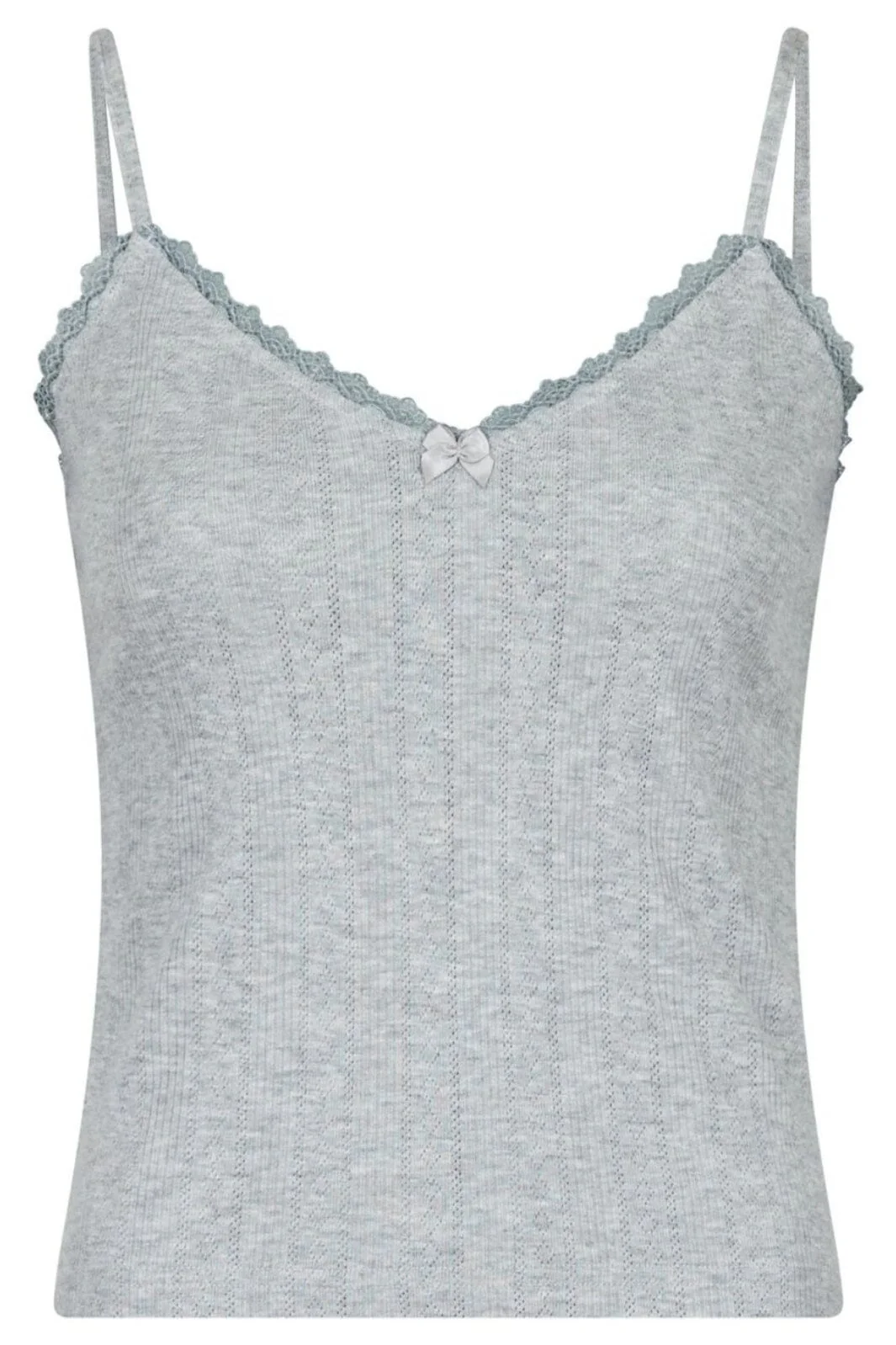 Neo Noir Lindsay Pointelle Top light grey
