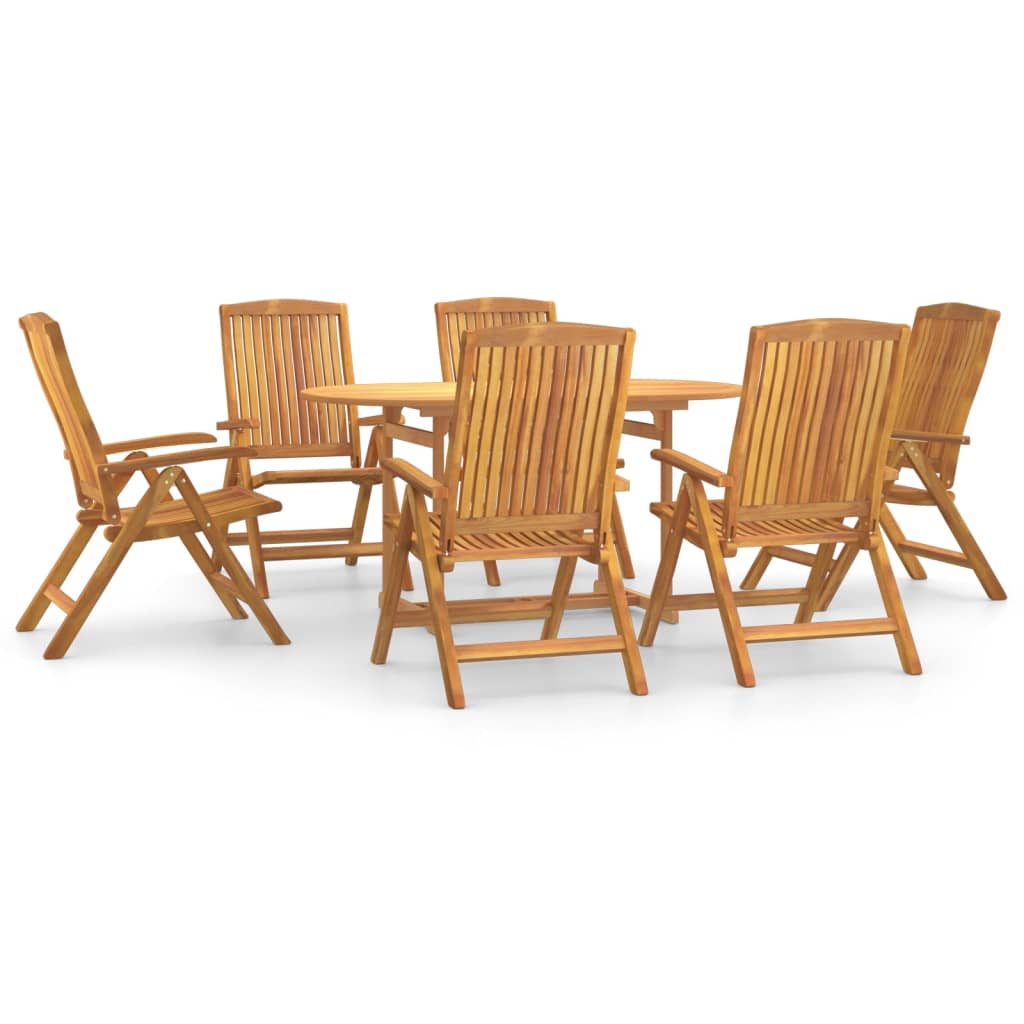 Ensemble à dîner de jardin 7 pcs bois de teck solide