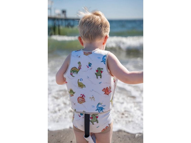 Filibabba Schwimmweste 3-4 Jahre Dino Beach Kinder-Schwimmlernweste mit Reissverschluss