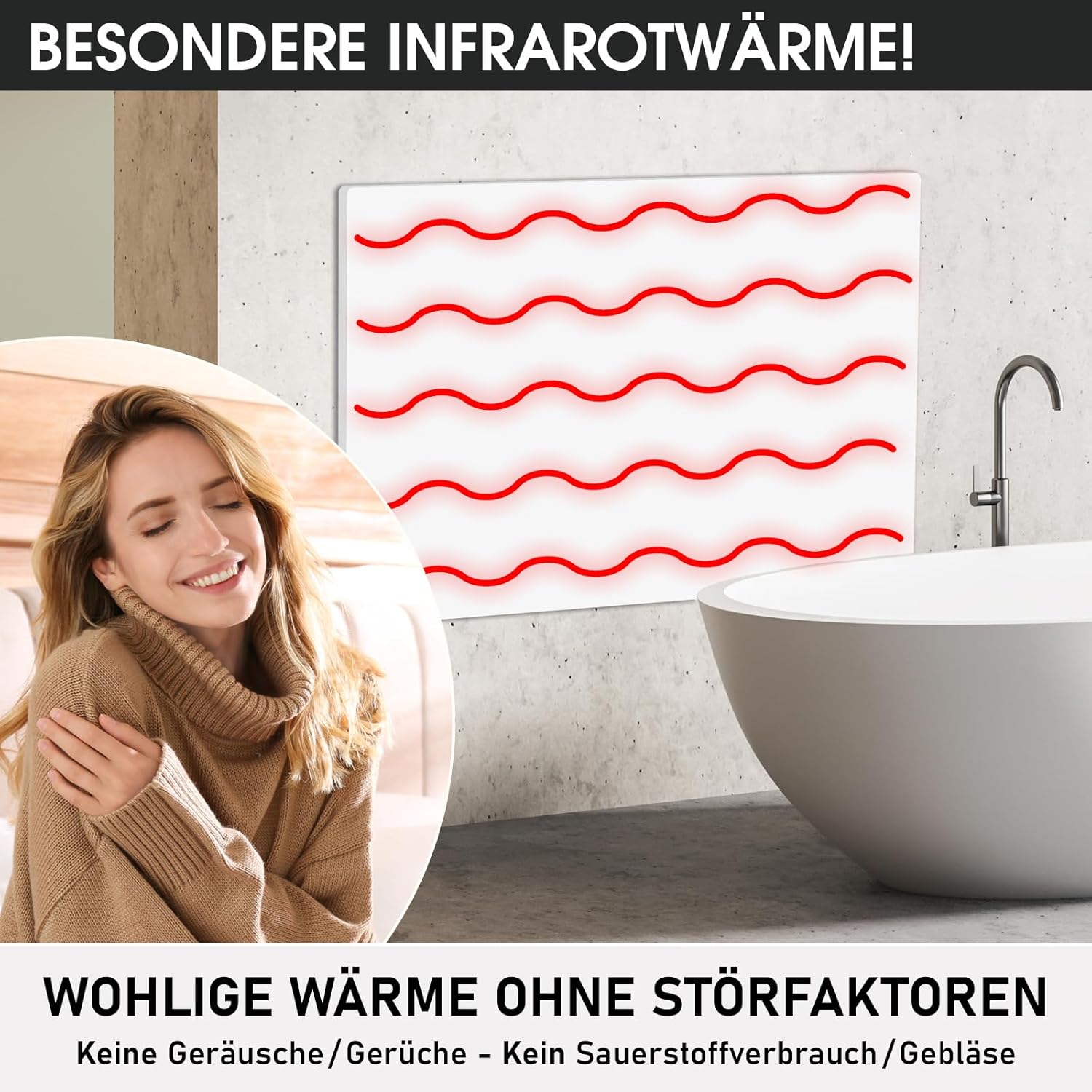 BRAST® Infrarotheizung mit Thermostat | 300-1100 Watt | Made in Europe | Inkl. Wandhalterung | hoher Wirkungsgrad | Flexibler Einsatz | Ultraflache Bauweise | IP-TH 700