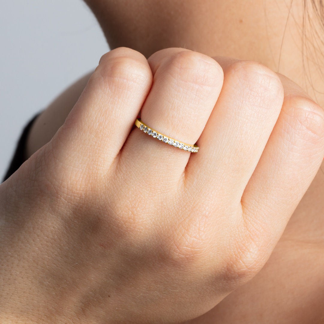 Mémoire-Ring 750/18 K Gelbgold mit Diamanten 0.26 ct H/si