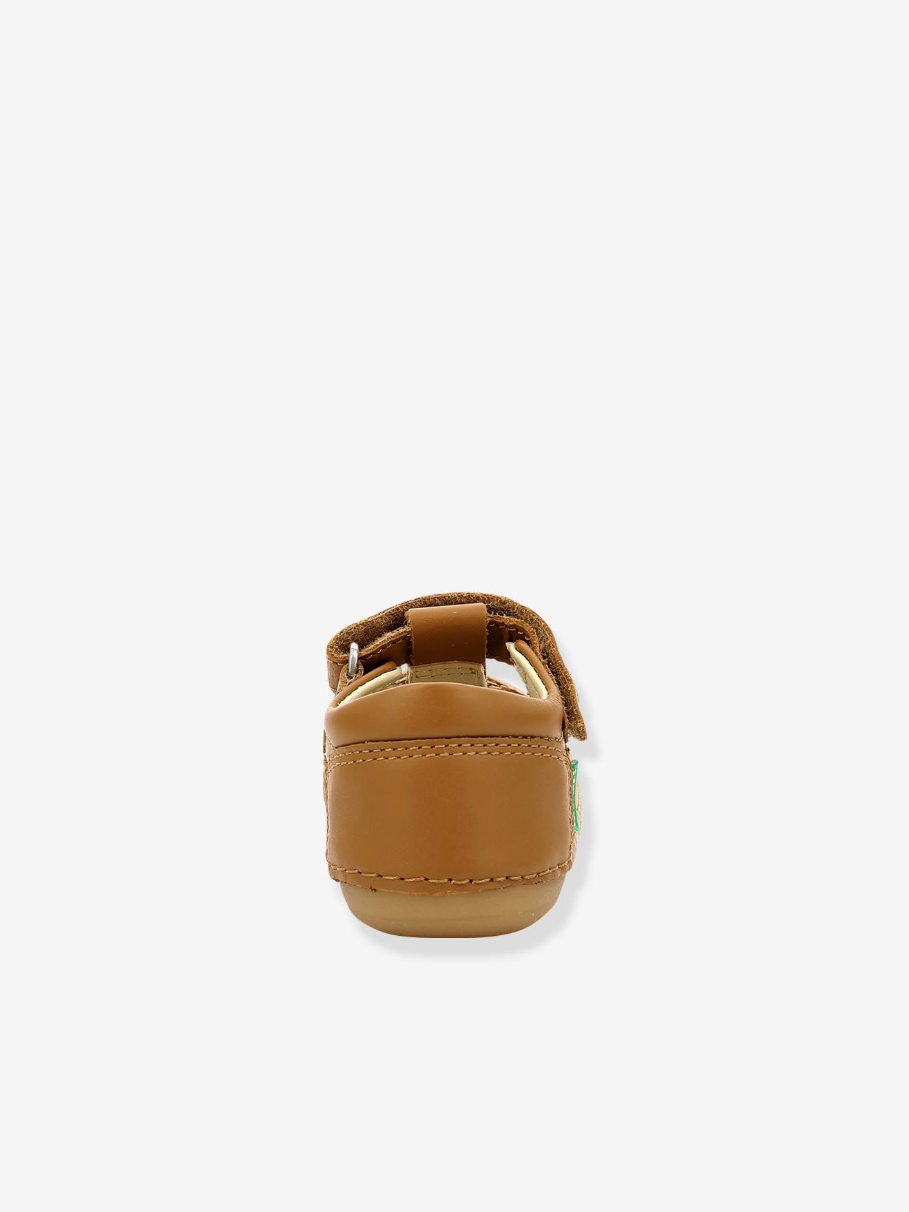 Sandálias de couro para bebê Sushy Original Softers KICKERS®, azul escuro liso