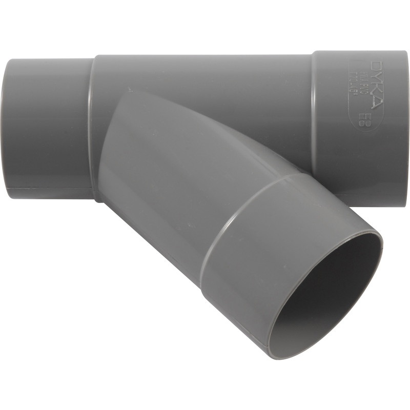 PVC HWA T-Stuk 45º 70mm 2x mof