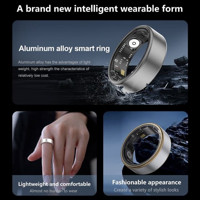 Smart Ring Bluetooth Finger Health Tracker 19.0 mm indvendig diameter
