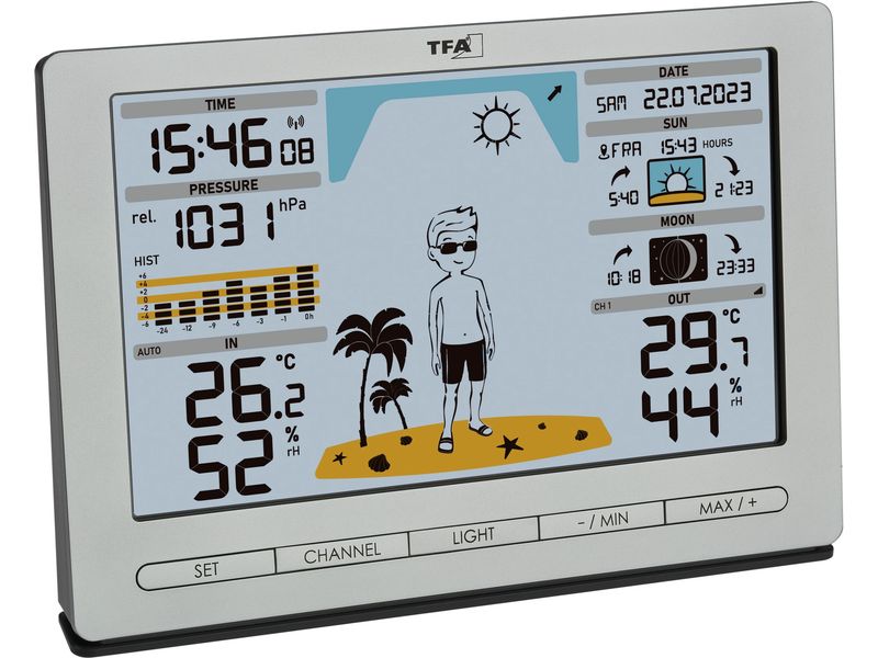 TFA Dostmann Wetterstation Meteo Jack Silber Funk-Wetterstation