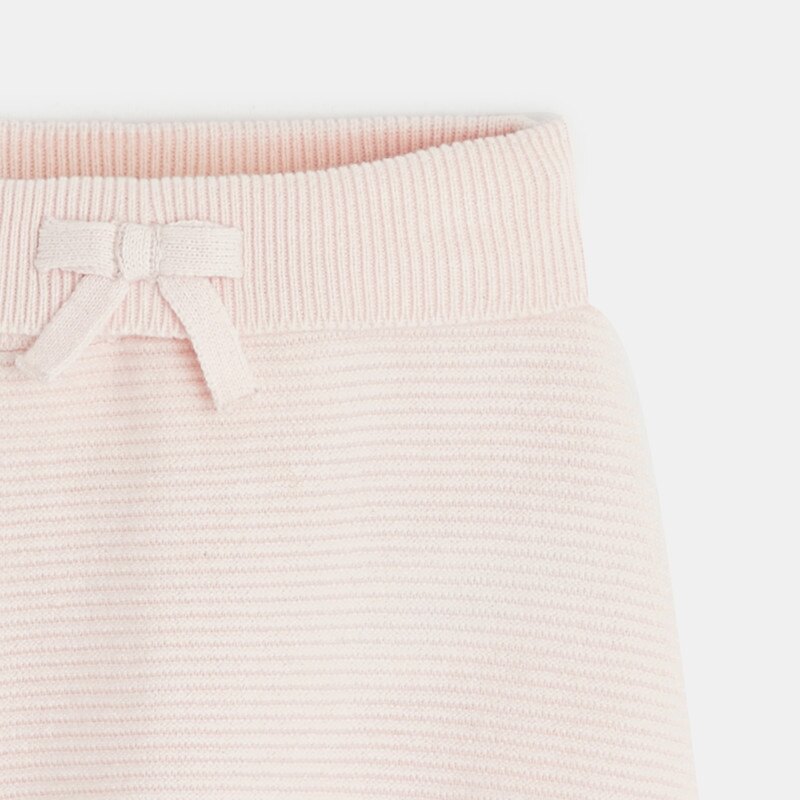 Legging tricot côtelé rose naissance Rose