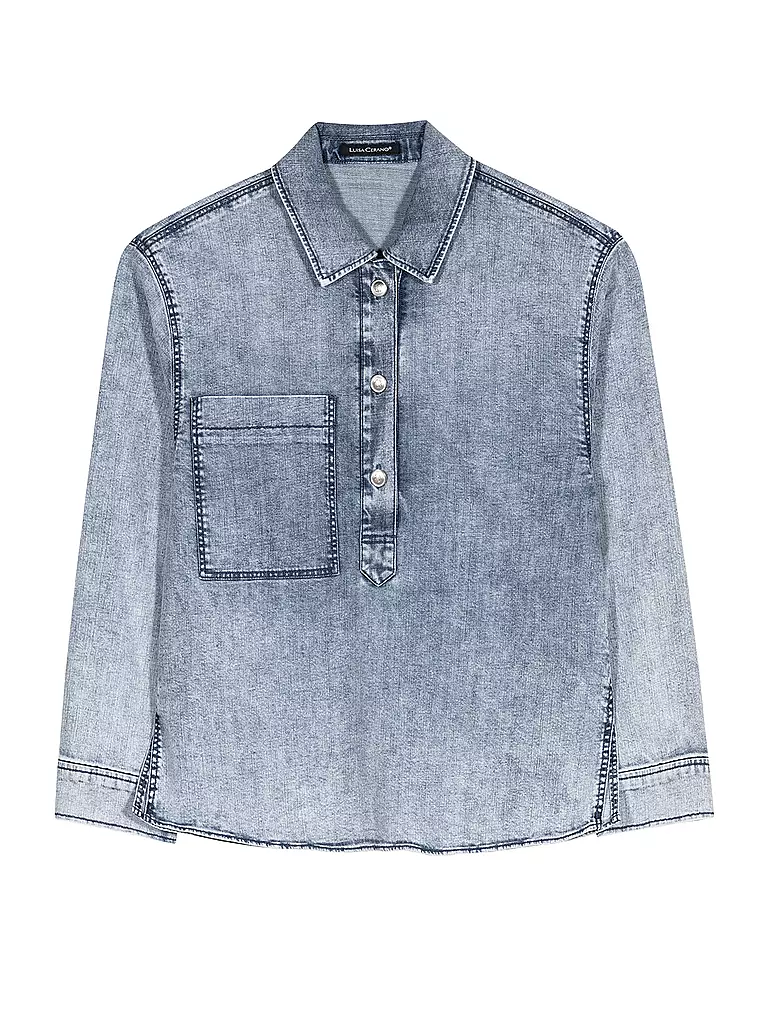 LUISA CERANO Jeansbluse blau