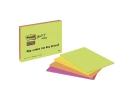 Post-it® Super Sticky Meeting notes 203x152 mm - med 4 stk. blokke i ass. neonfarver