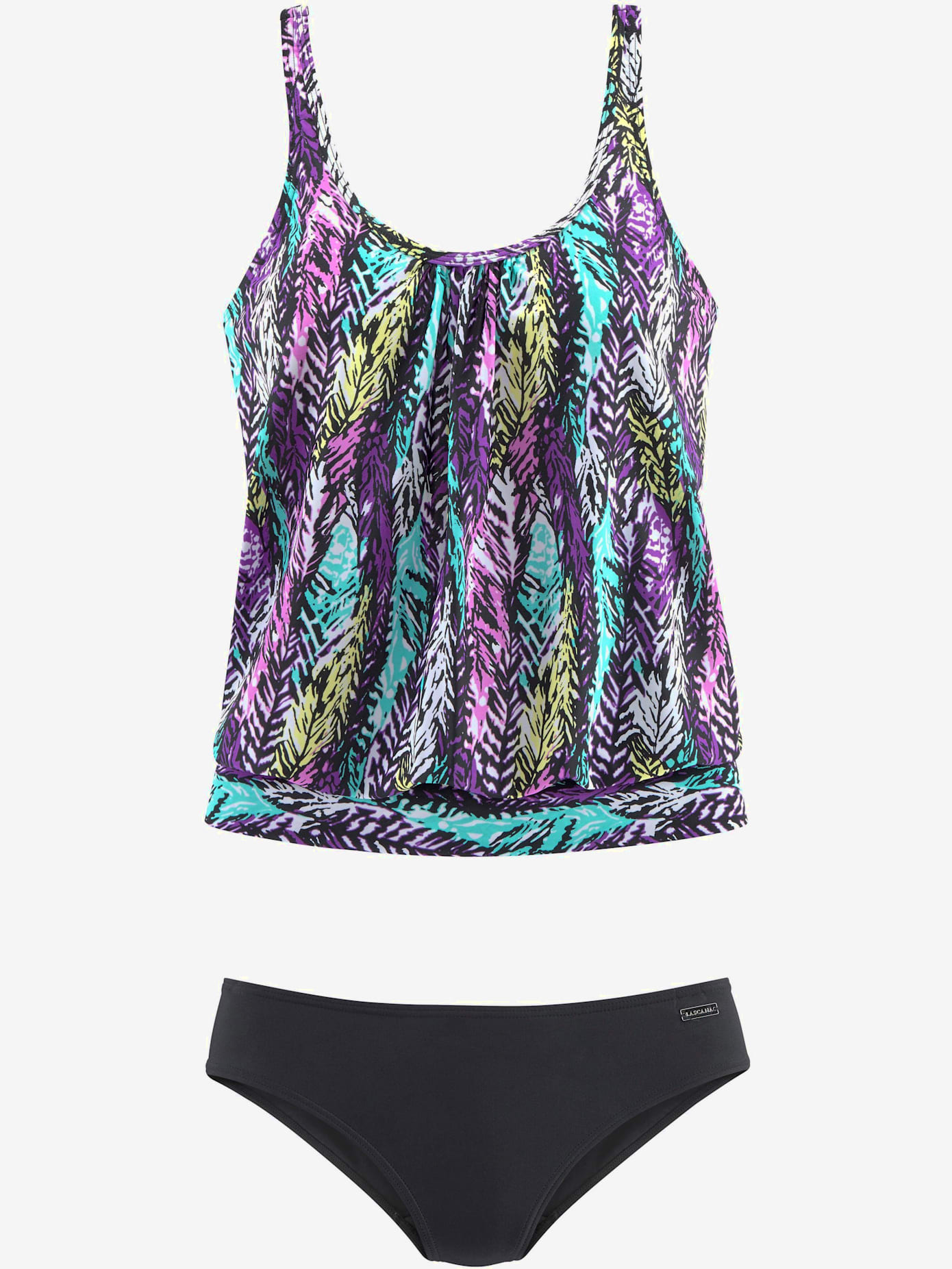 Tankini ample imprimé plumes tendance