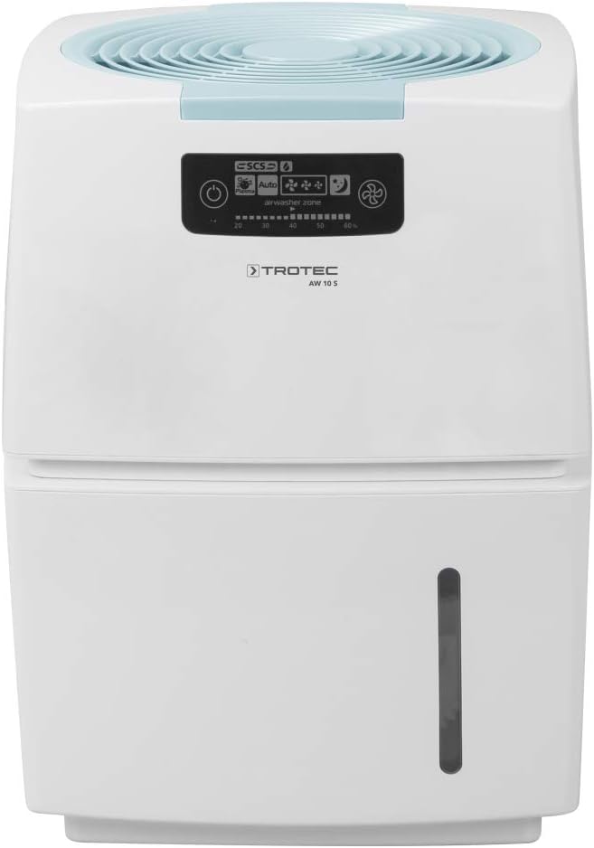 TROTEC Luftwäscher AW 10 S – 3-in-1-Kombigerät: Luftbefeuchter, Luftreiniger und Geruchsbeseitiger – Gebläsestufen 3, Luftmenge 126 m³/h, Befeuchtungsleistung 400 ml/h