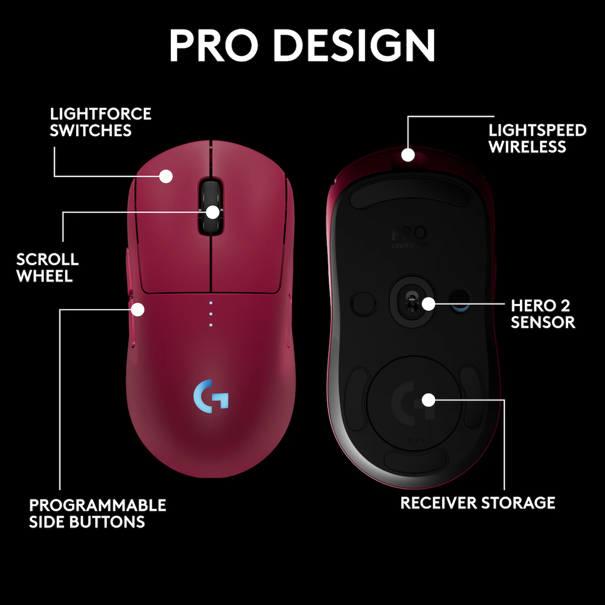 Logitech G PRO 2 LIGHTSPEED gamingmus (rosa)
