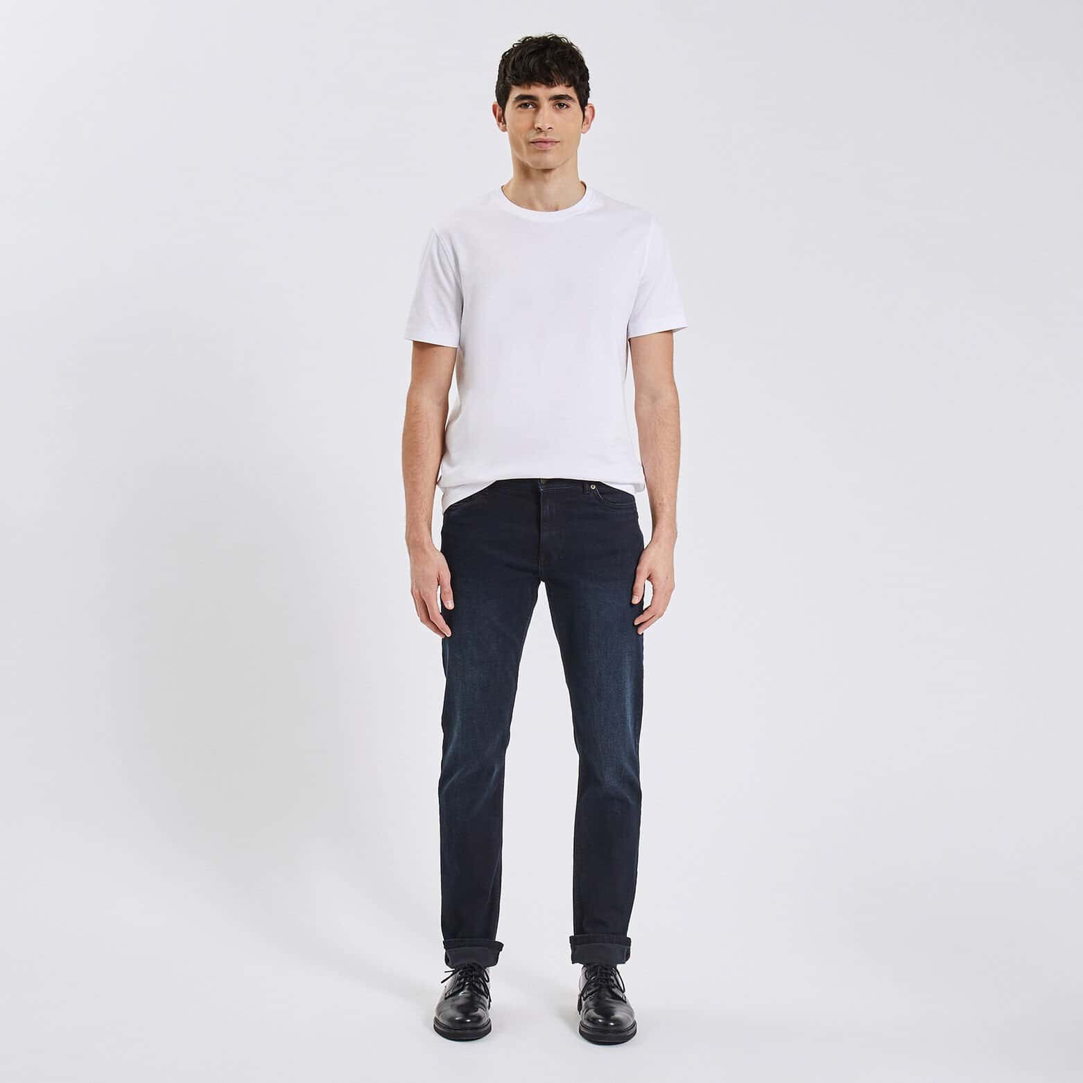 Jean regular en coton recyclé waterless Bleu