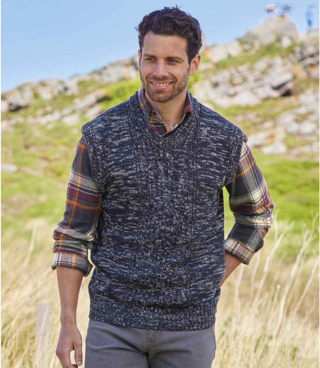 Pull Tricot Sans Manches Col V