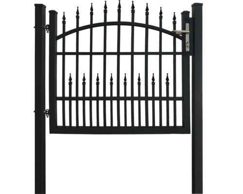 Enkele poort Avignon 120 x 110 cm incl. poortpalen 6,3 x 6,3 cm voor betonnering, antraciet
