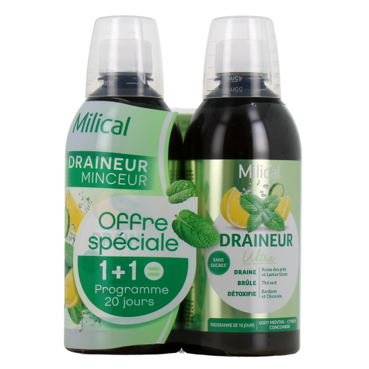 Draineur Minceur Milical - Lot de 2 flacons de 500ml
