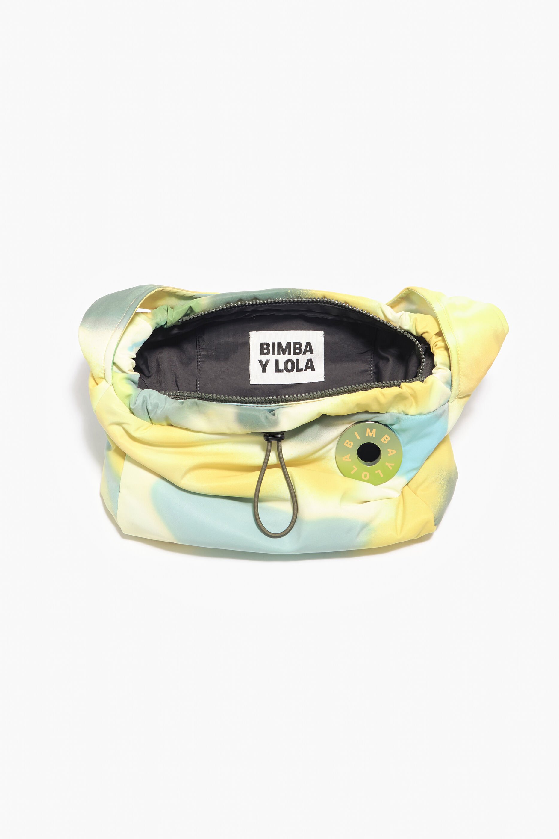 Bolsa Hobo tamanho G em nylon com estampa camuflada spray cáqui