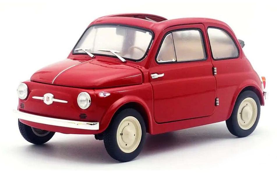Fiat Nuova 500 Korallenrot, 1:18<br>Detailgetreues Modellauto für Sammler im Massstab 1:18