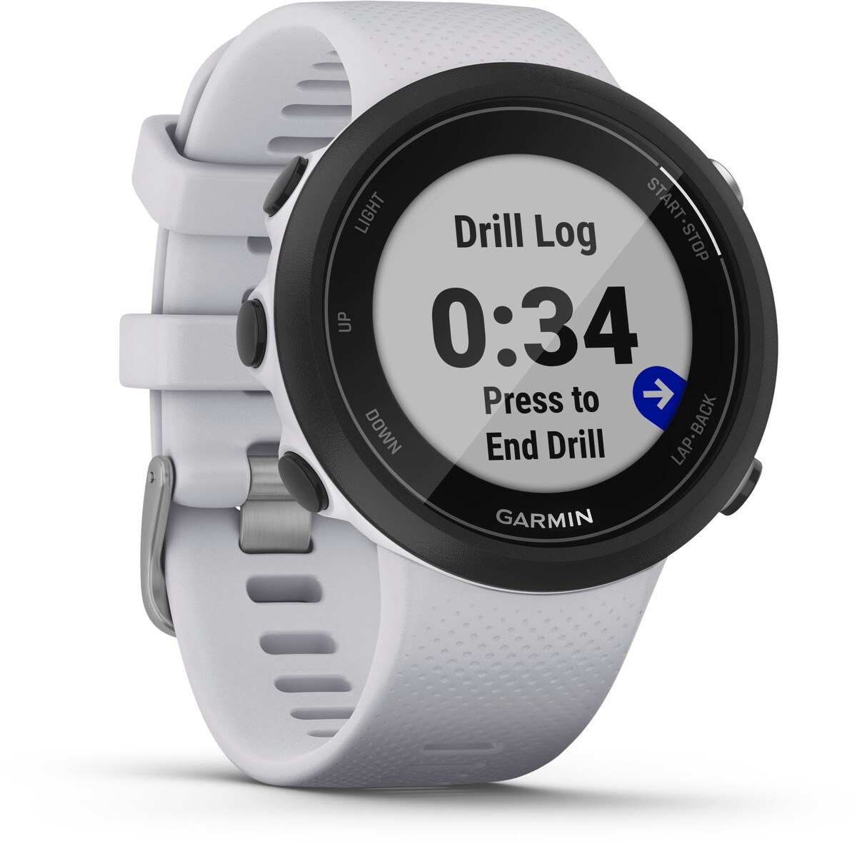 Garmin Swim2 mit Silikon-Armband 20mm Steinweiss/Schwarz