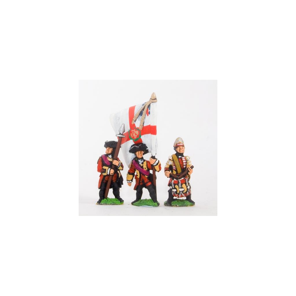 Seven Years War British: Command: Officer, Standard Bearer & Drummer