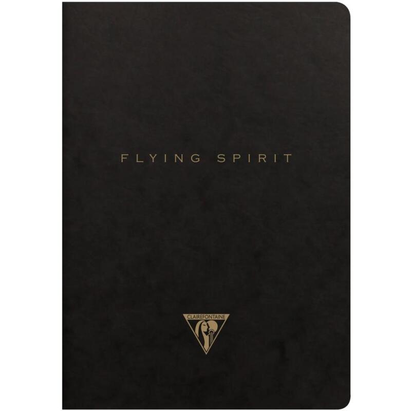 Flying Spirit piqûre textile A5 96 pages ligné motifs assortis papier ivoire 90g - Noir