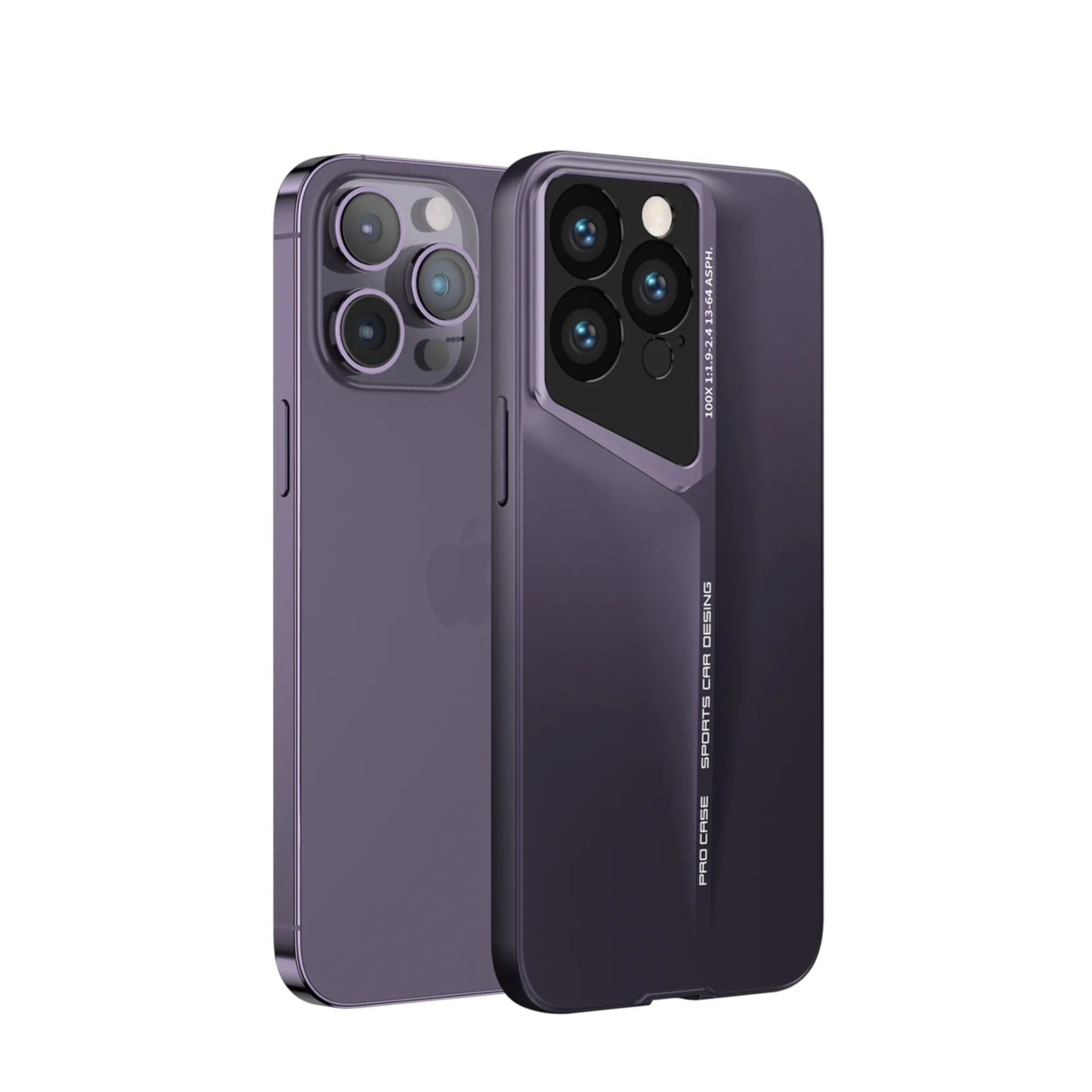 iPhone 14 Pro Max Hybrid Hülle Drop Protection Hardcase Bumper mit Acryl Rückseite - Lila