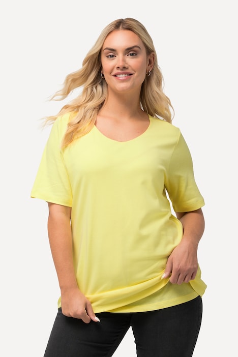 Shirt, doppellagige Vorderseite, Slim, Rundhals, Halbarm