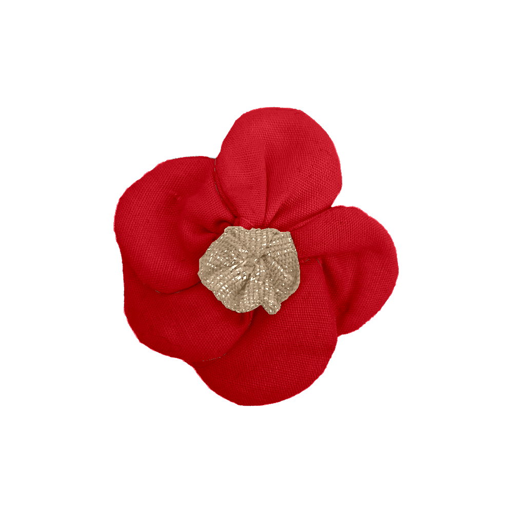 Mini Barrette Pétales De Fleur Rouge Foncé