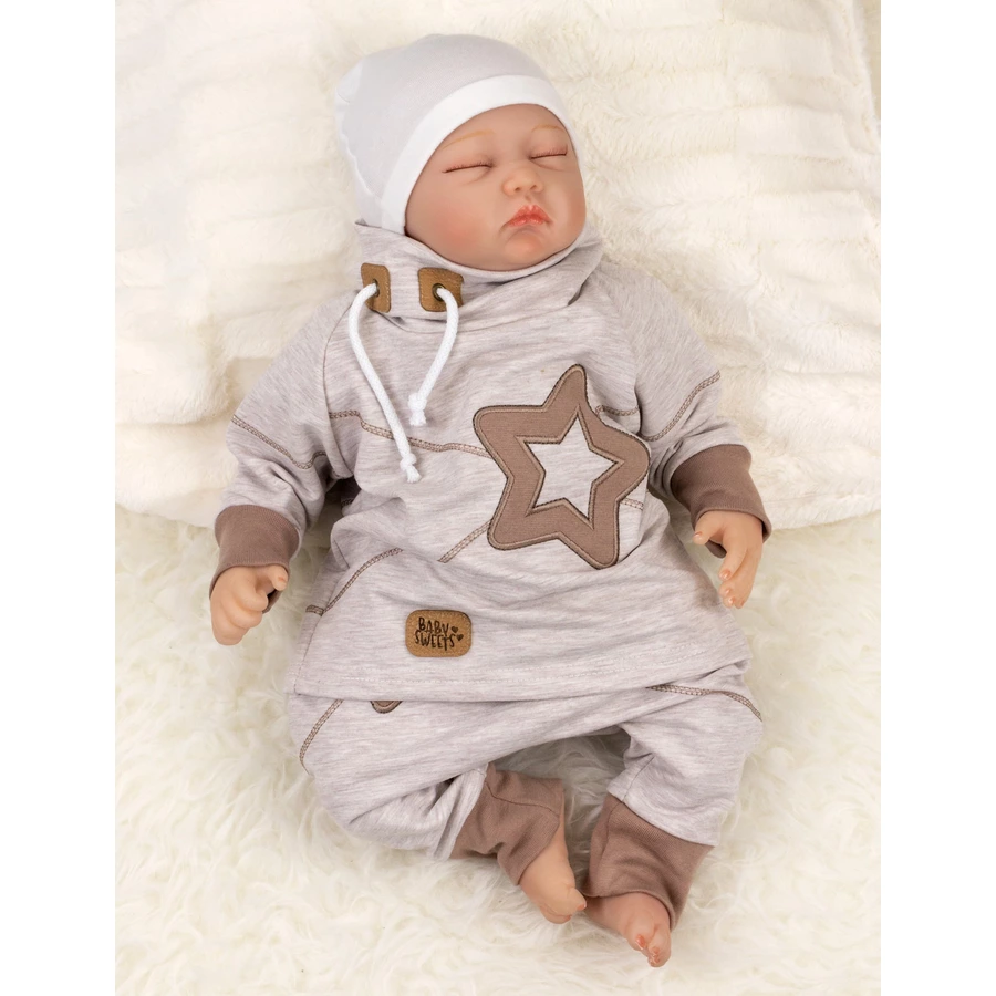 Baby Sweets 2tlg Set Shirt + Hose Patchwork Sterne beige