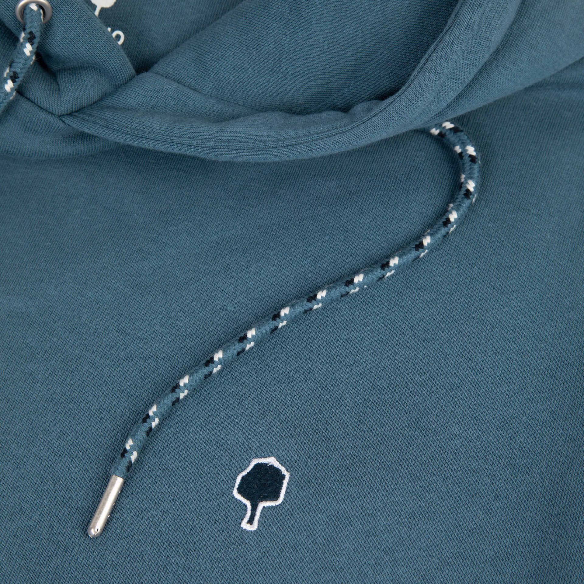 Sweat à capuche bleu coton et polyester recyclé - modèle Dirac