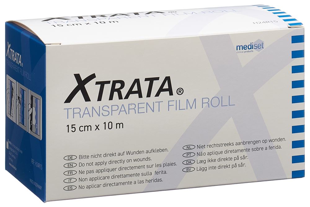 XTRATA transparenter Folienverband 15cmx10m hautfreundliche Fixation mit Lipo-Gel Rolle 1 Stk
