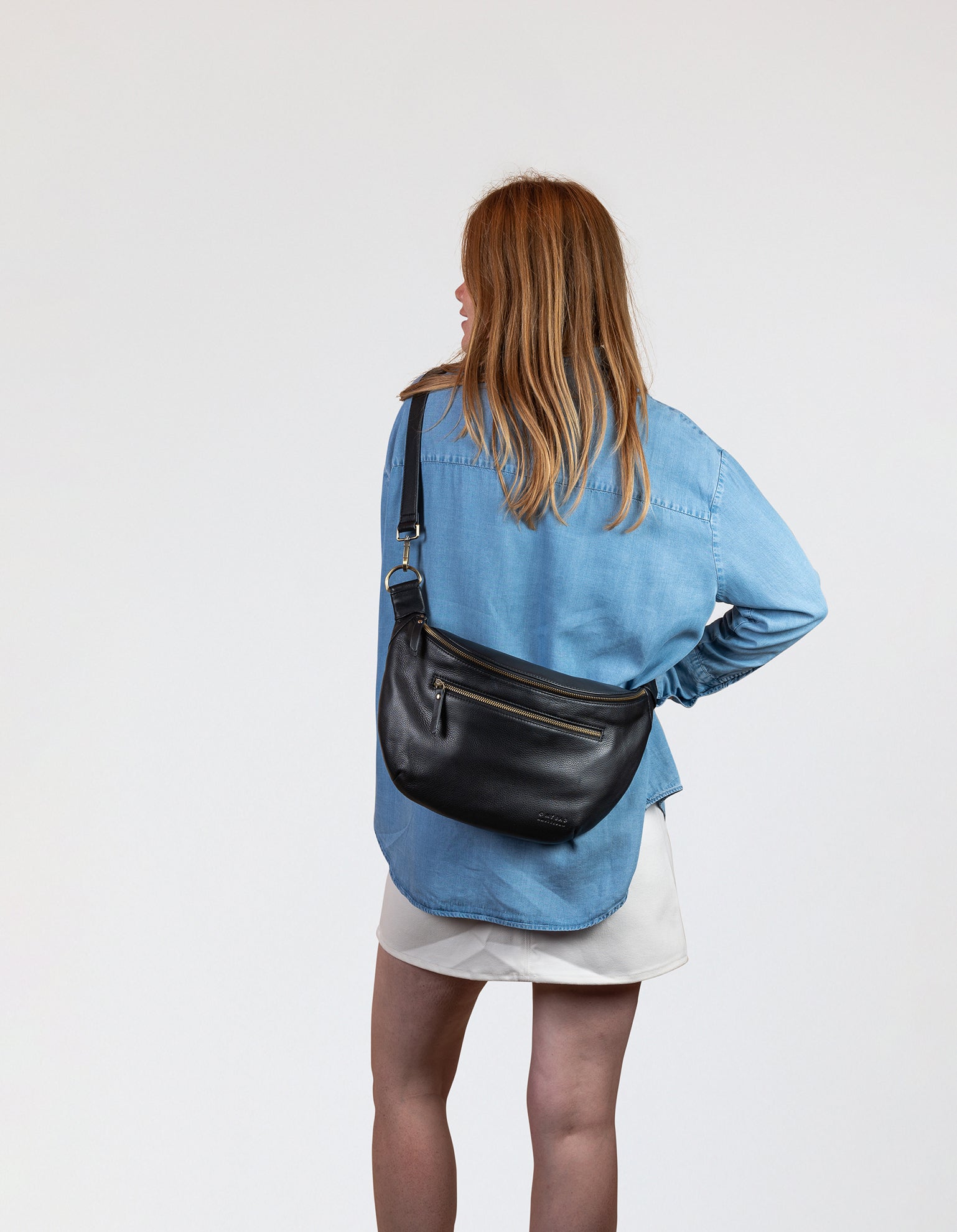 Drew Bum Bag Maxi - Black Soft Grain Leather