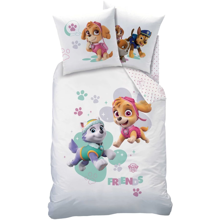 MTOnlinehandel Bettwäsche Kinder-Bettwäsche Lizenzmotiv, 80x80 + 135x200 Paw Patrol Team
