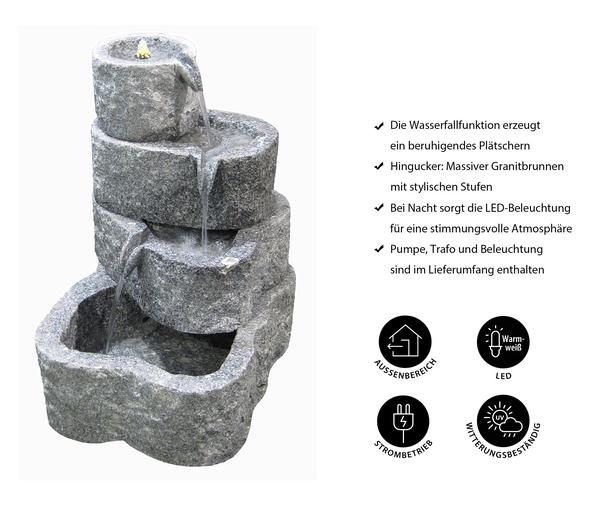 Dehner Granit-Gartenbrunnen Wasserfall, ca.