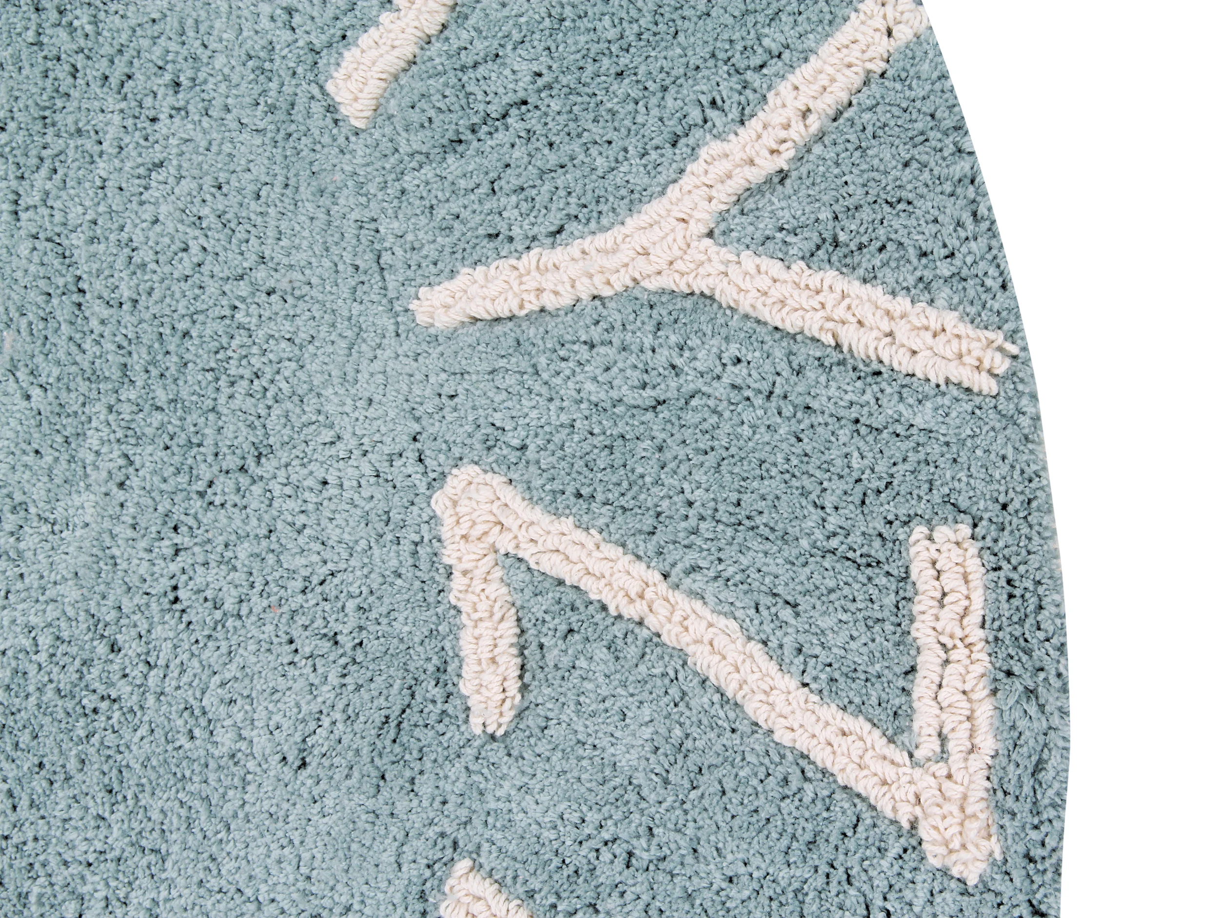 ABC - Tapis rond lavable en coton | Bleu