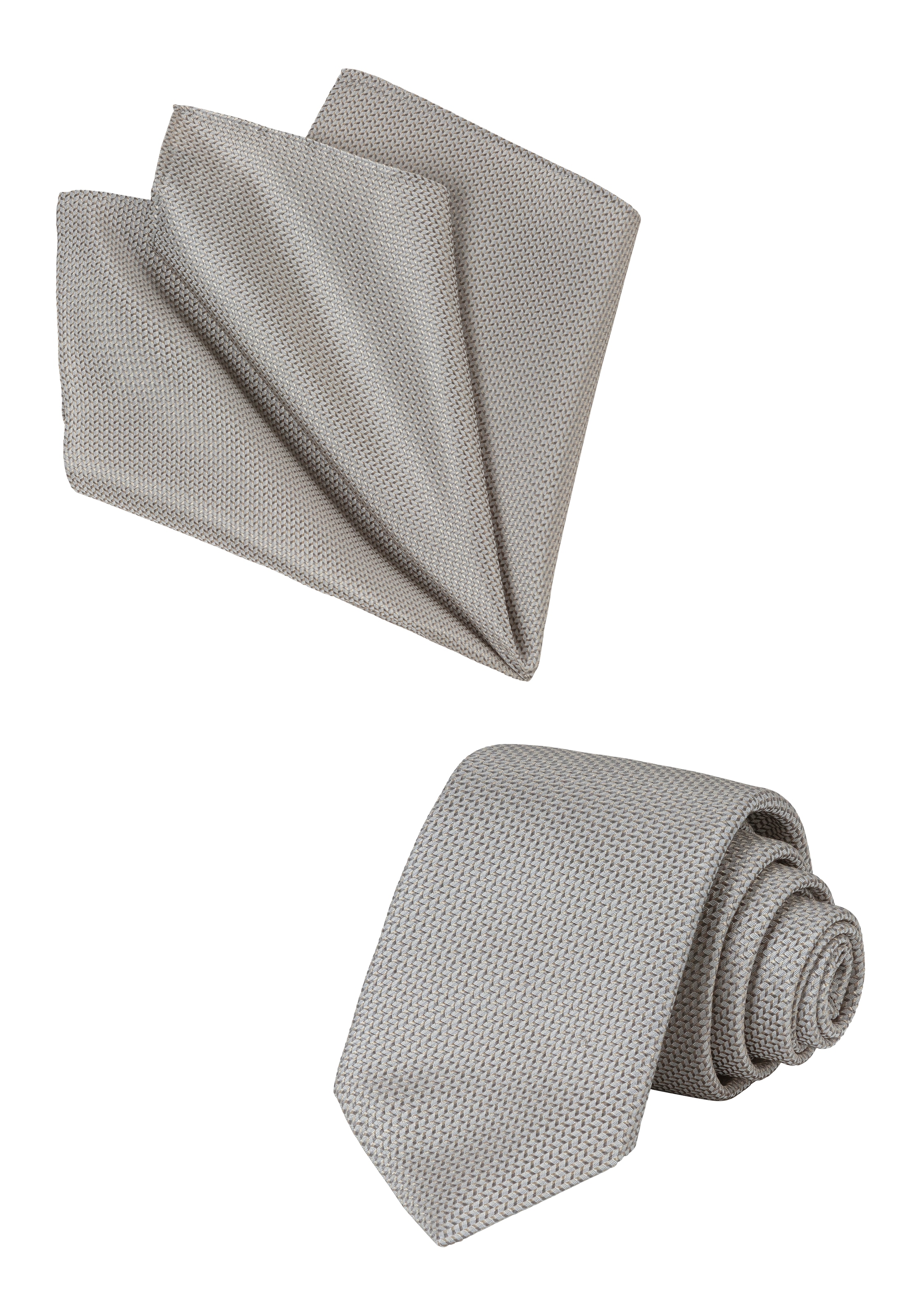 BOSS Krawatte, 2 Stk. Set Einstecktuch und Krawatte. mit Strukturmuster Classic Premium