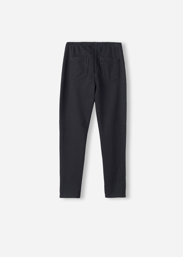 Calças legging térmicas de ganga para meninas