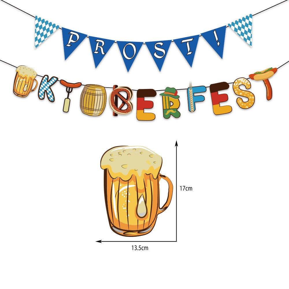 (48-tlg. Set) Buchstaben Girlande Oktoberfest Party Deko   Luftballons / Kuchenstecker - Blau / Weiss