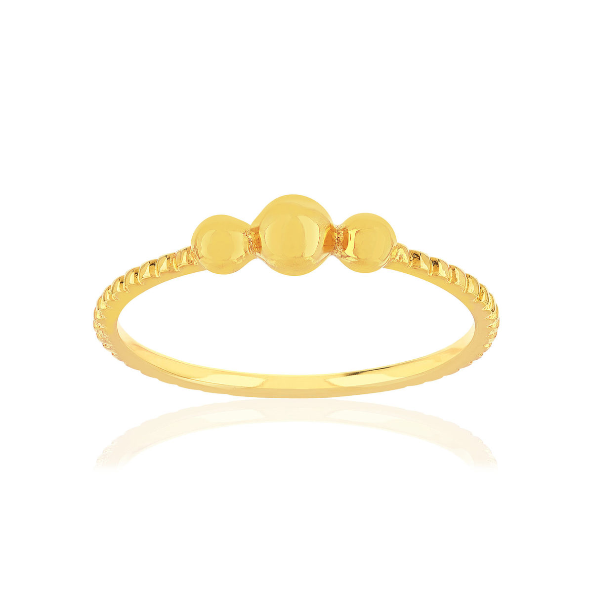 Bague plaqué or jaune boules