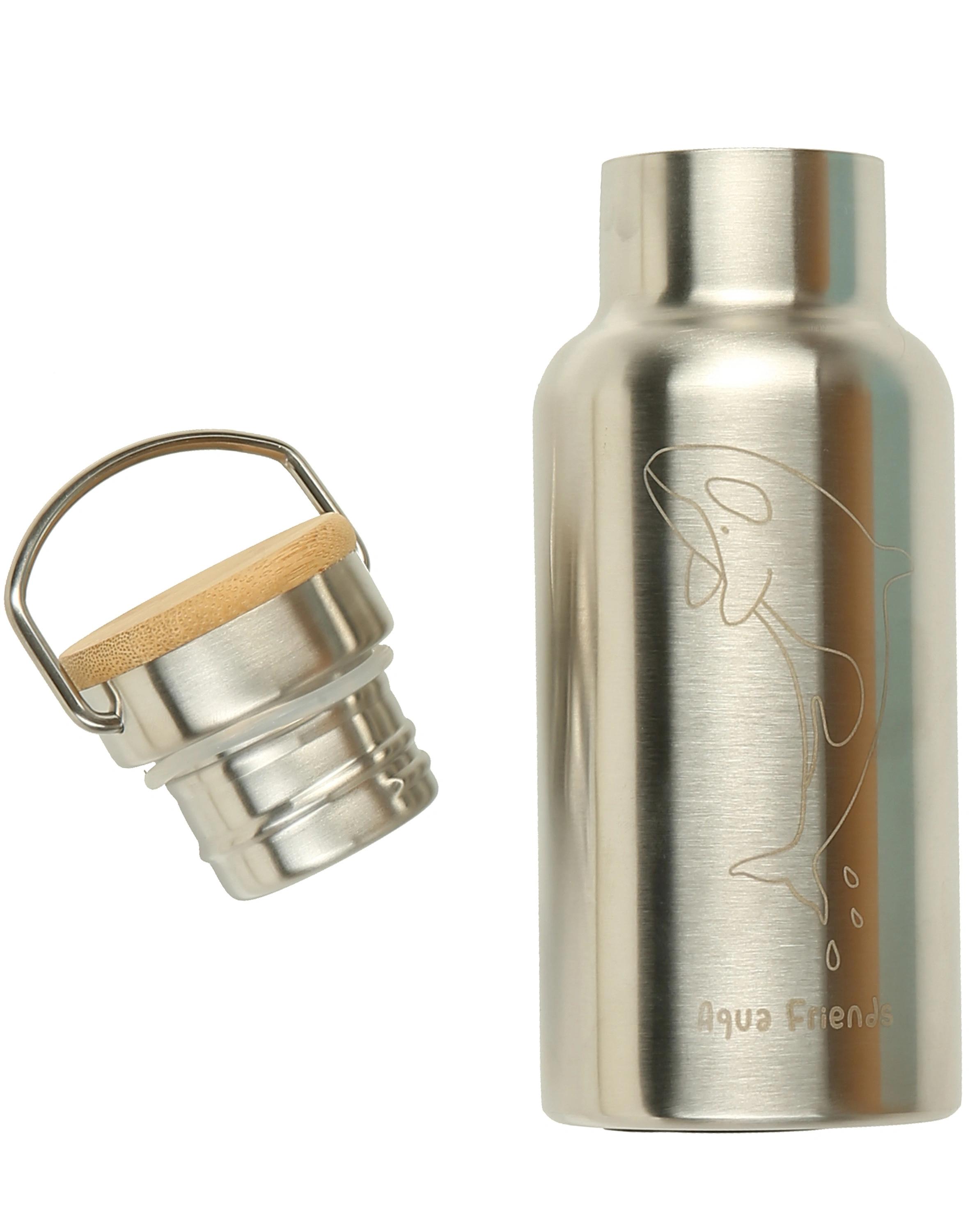 Thermoflasche BAMBOO (Farbe: silber)