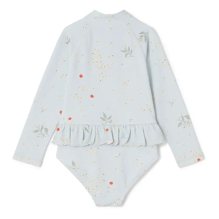 garbo&friends Maillot de Bain Anti-UV Fleuri | Bleu ciel